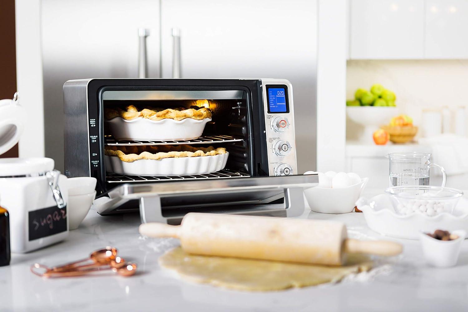 imageDeLonghi 10in1 Digital AirFryer 24L True Convection Toaster Oven with Internal Light Grills Broils Bakes Roasts Reheats Preset for Cookie ampamp Pizza 1800Watts Stainless Steel24L