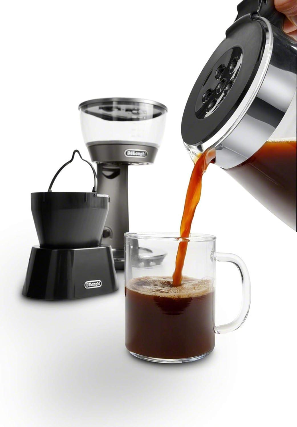 imageDeLonghi 3in1 Specialty Coffee Brewer IcedCoffee Maker Bold Cold Brew Gourmet Pour Over Premium Drip SCA GoldenCup Certified Glass Carafe 8Cup ICM17270