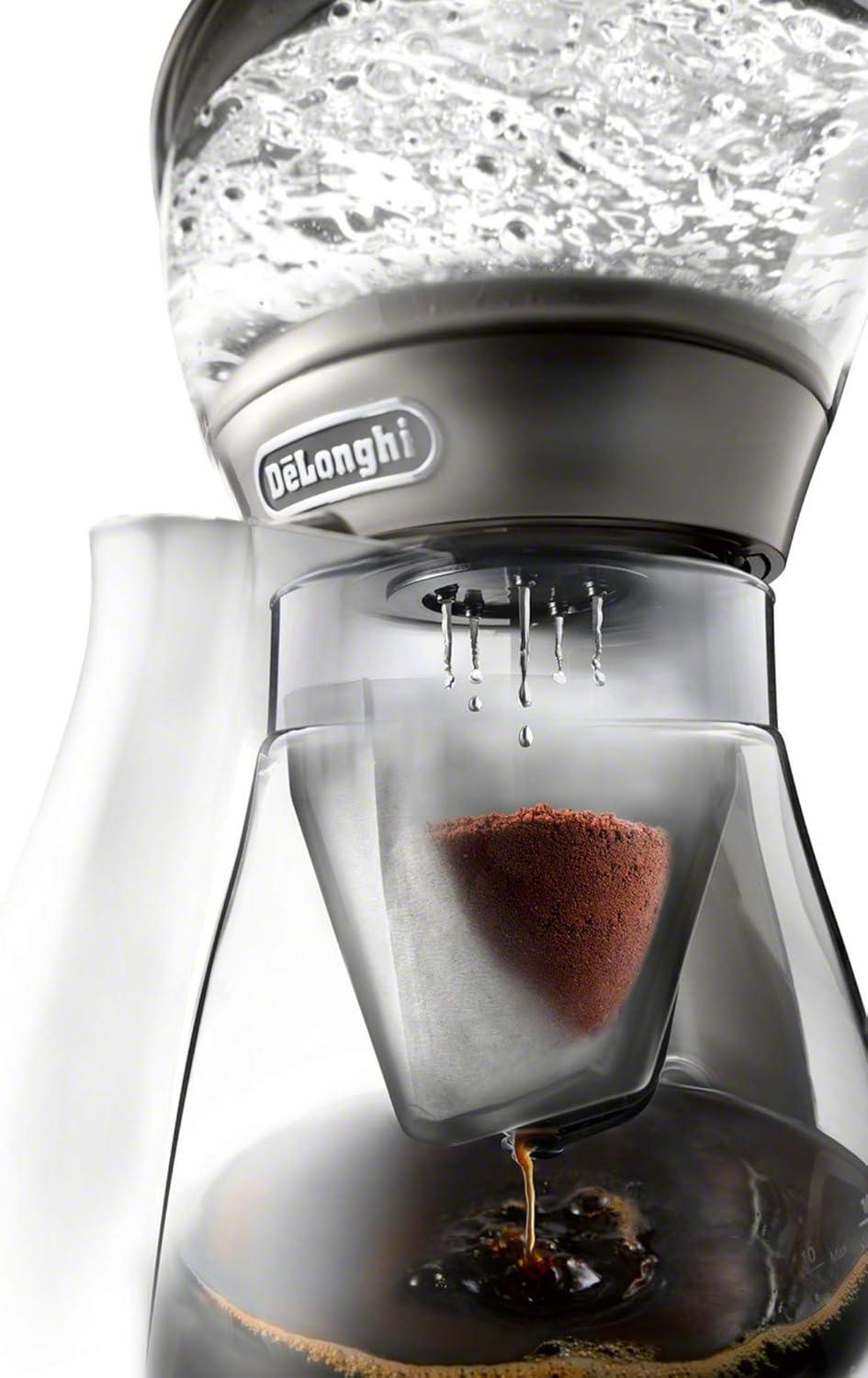 imageDeLonghi 3in1 Specialty Coffee Brewer IcedCoffee Maker Bold Cold Brew Gourmet Pour Over Premium Drip SCA GoldenCup Certified Glass Carafe 8Cup ICM17270