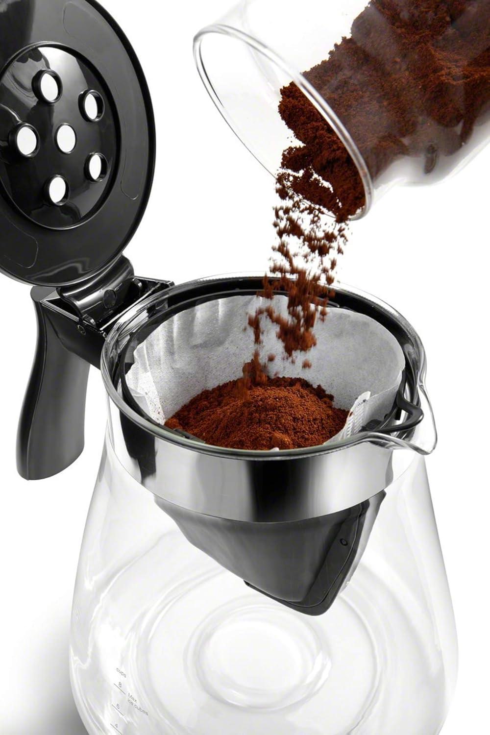 imageDeLonghi 3in1 Specialty Coffee Brewer IcedCoffee Maker Bold Cold Brew Gourmet Pour Over Premium Drip SCA GoldenCup Certified Glass Carafe 8Cup ICM17270