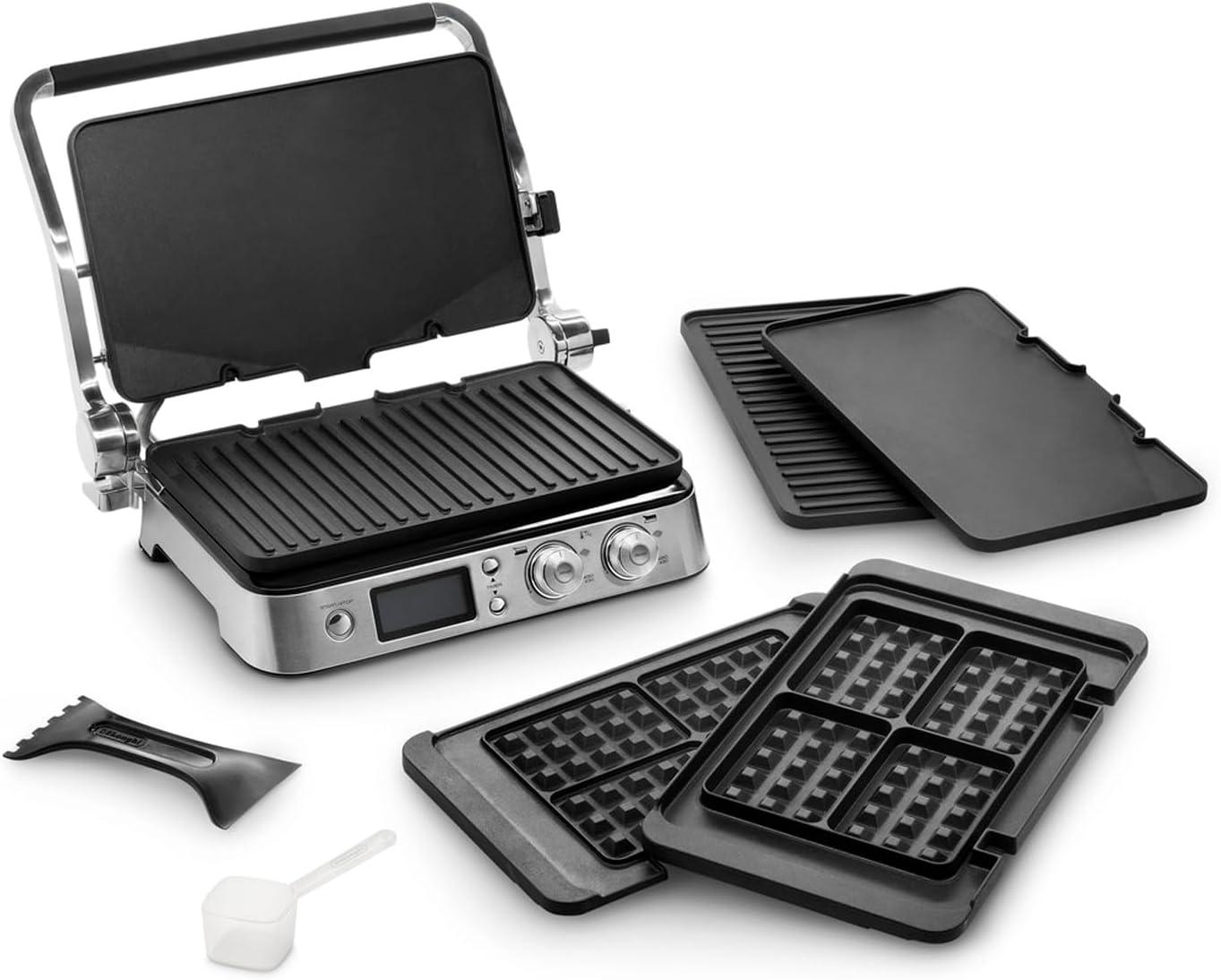 imageDeLonghi America CGH1020D Livenza All Day Combination Contact Grill and Open Barbecue Stainless SteelGriddle and Waffle Maker