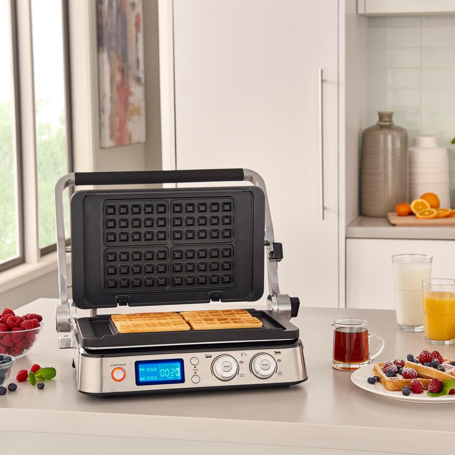 imageDeLonghi America CGH1020D Livenza All Day Combination Contact Grill and Open Barbecue Stainless SteelGriddle and Waffle Maker