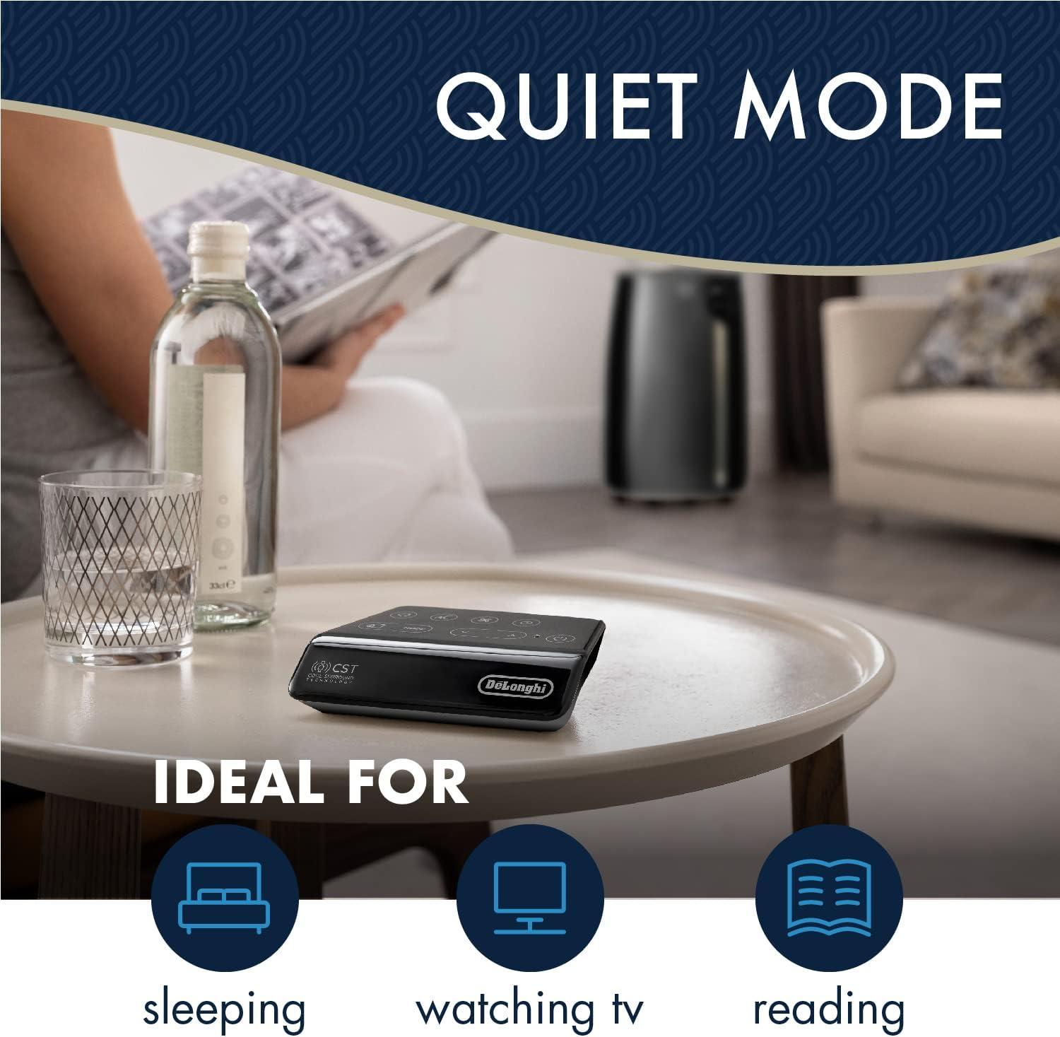 imageDeLonghi Black Portable Air Cooler with Remote Control and Dehumidifier