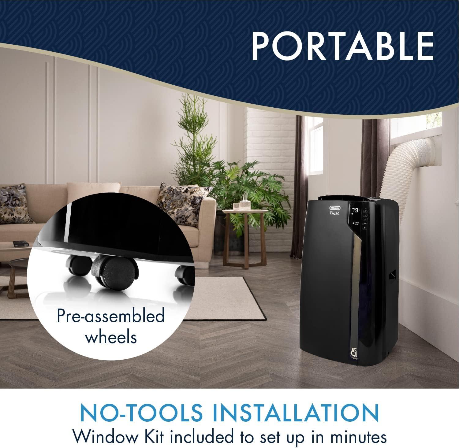 imageDeLonghi Black Portable Air Cooler with Remote Control and Dehumidifier