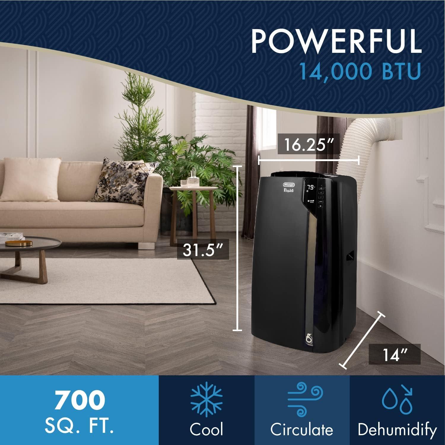 imageDeLonghi Black Portable Air Cooler with Remote Control and Dehumidifier