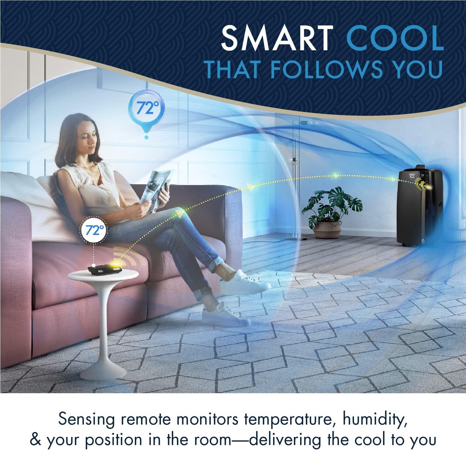 imageDeLonghi Black Portable Air Cooler with Remote Control and Dehumidifier