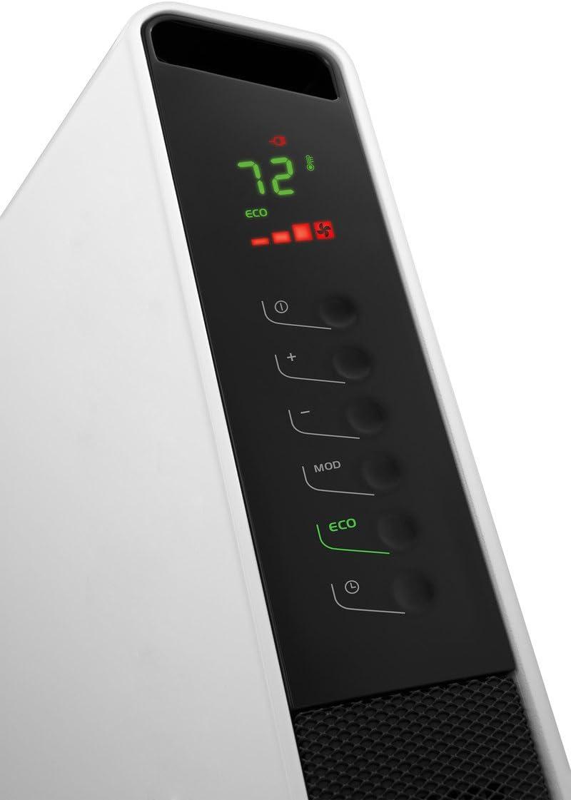 imageDeLonghi Convection Panel Heater Full Room Quiet 1500W portable electric heater is freestandingeasily wall mounted Energy Saving quick heat distribution timer white HCX9115EWhite