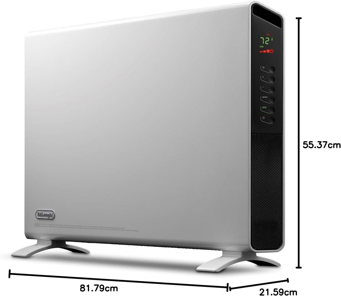 imageDeLonghi Convection Panel Heater Full Room Quiet 1500W portable electric heater is freestandingeasily wall mounted Energy Saving quick heat distribution timer white HCX9115EWhite