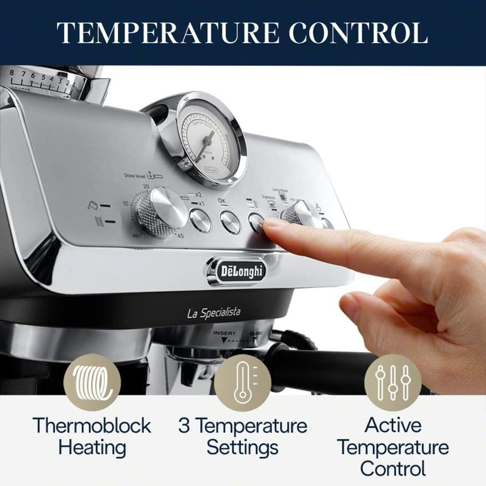imageDeLonghi La Specialista Espresso Machine with Grinder Milk Frother 1450W Barista Kit Bean to Cup Coffee ampamp Cappuccino MakerStainless Steel BlackSpecialista
