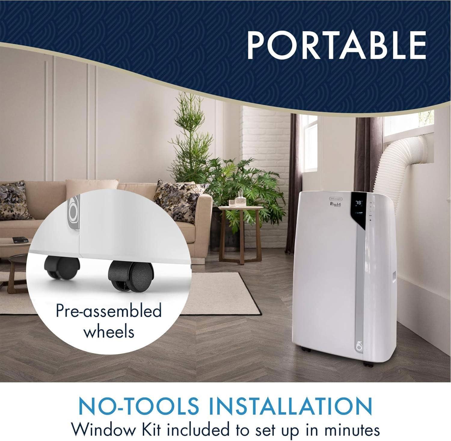 imageDeLonghi PAC360LVYN WH Pinguino Portable Air Conditioner in White with 68000 BTU Cooling Power Remote Control Dehumidifier and Portable Design