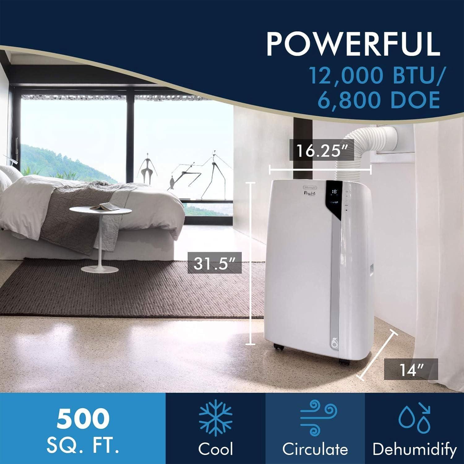 imageDeLonghi PAC360LVYN WH Pinguino Portable Air Conditioner in White with 68000 BTU Cooling Power Remote Control Dehumidifier and Portable Design