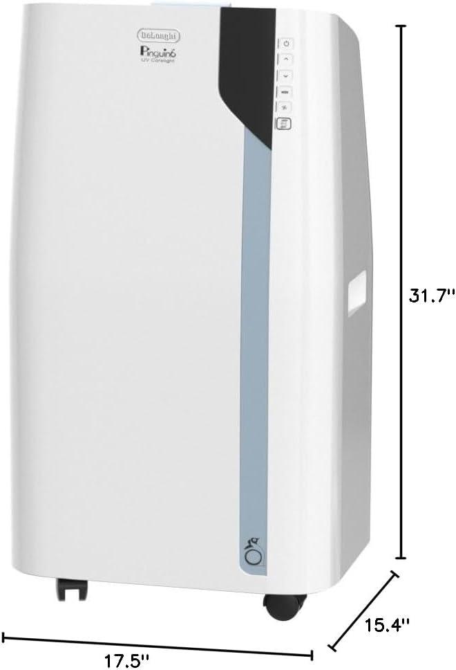 imageDeLonghi PACEX390UVcare6AL WH PAC Portable Air Conditioner Dehumidifier Fan ampamp UVCarelight 14000 BTU UV CARE White