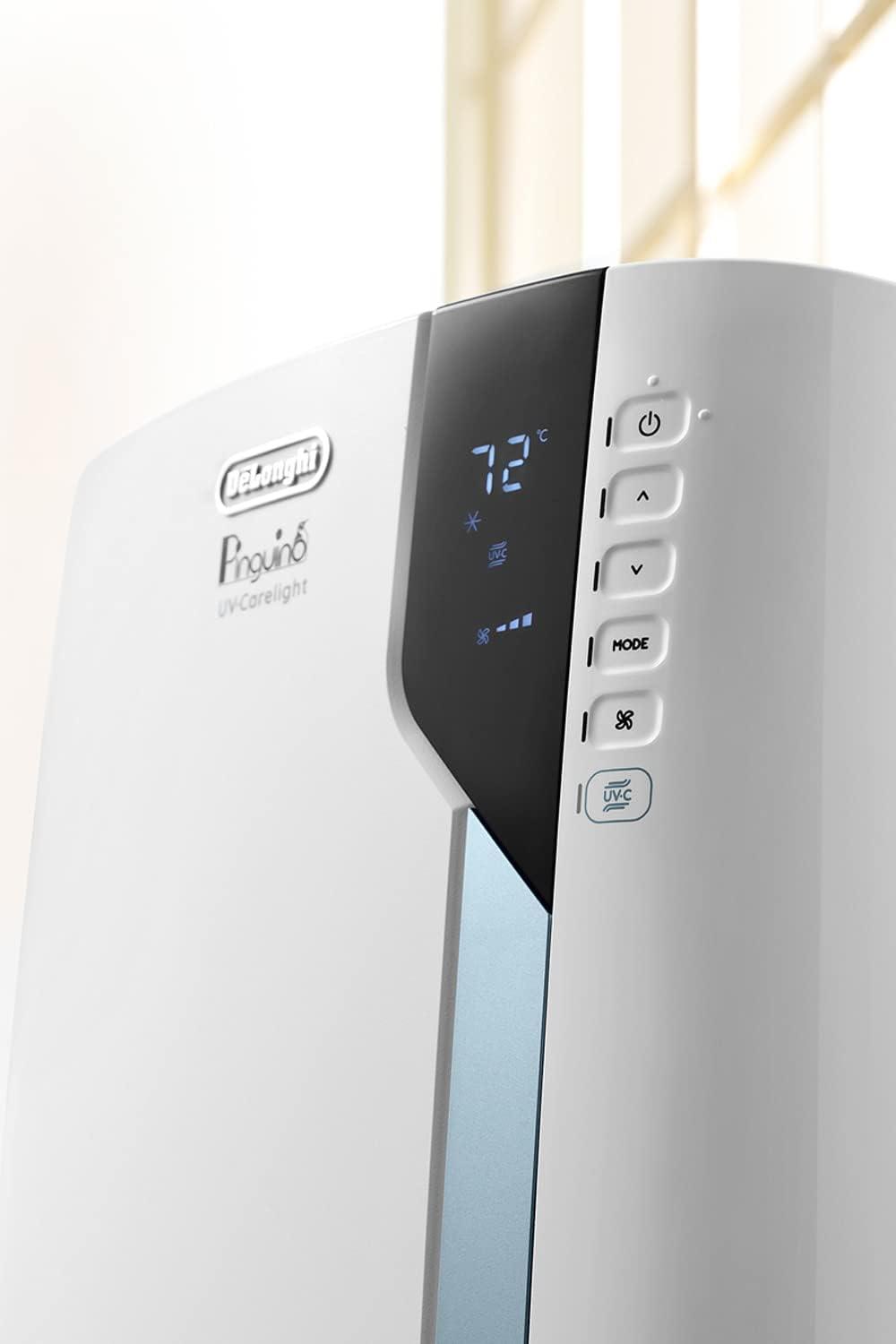 imageDeLonghi PACEX390UVcare6AL WH PAC Portable Air Conditioner Dehumidifier Fan ampamp UVCarelight 14000 BTU UV CARE White