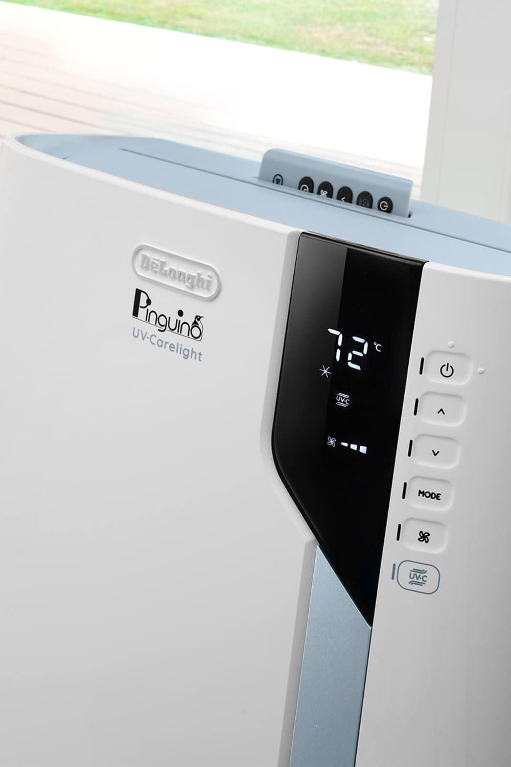 imageDeLonghi PACEX390UVcare6AL WH PAC Portable Air Conditioner Dehumidifier Fan ampamp UVCarelight 14000 BTU UV CARE White