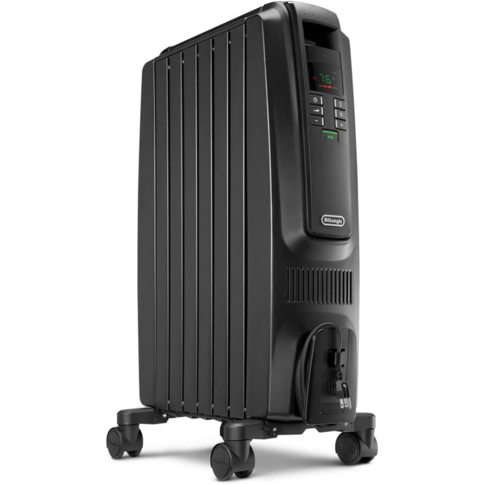 imageDeLonghi Dragon Digital Oil Filled Radiator Heater 1500W Electric Space Heater for indoor use programmable timer Energy Saving full room heater with safety features TRD40615EBlack
