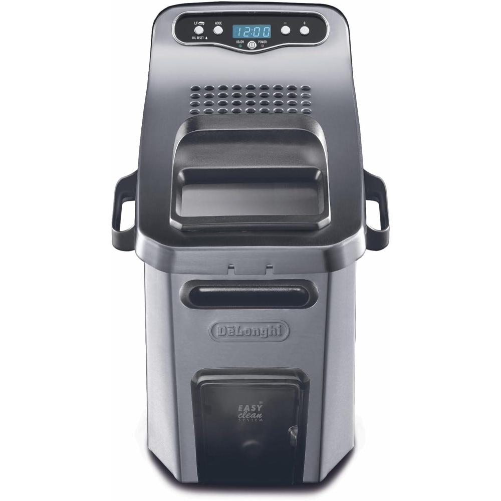 imageDeLonghi Livenza Deep Fryer with EasyClean System Cool Zone Adjustable Thermostat DishwasherSafe Parts Large Capacity Easy Oil Draining Stainless Steel