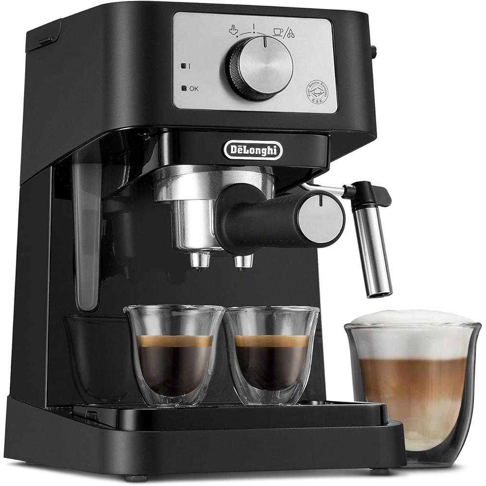 imageDeLonghi Stilosa Manual Espresso Machine Compact Coffee Maker 15 Bar Pump Pressure Manual Milk Frother Steam Wand for Authentic Single ampamp Double Espresso Lattes ampamp Cappuccinos Tamper IncludedStliosa Espresso Machine
