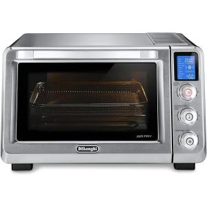 De’Longhi 10-in-1 Digital AirFryer, 24L, True Convection Toaster Oven with Internal Light, Grills, Broils, Bakes, Roasts, Reheats, Preset for Cookie & Pizza, 1800-Watts, Stainless Steel(24L)