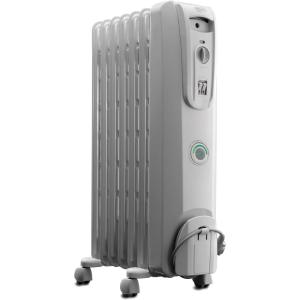 De’Longhi Oil filled Radiator Heater, 1500W Electric Space Heater for indoor use, portable room heater, Energy Saving, full room like office and bedroom with safety features, EW7707CM(White)