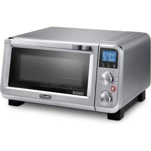 De’Longhi Small Convection Toaster Oven For Countertop With internal light And 9 Preset Functions Including Pizza, Cookies, Roast, Broil, Bake, Easy to Use, 14L, Stainless Steel, 1800W, EO141150M