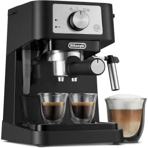 De’Longhi Stilosa Manual Espresso Machine, Compact Coffee Maker, 15 Bar Pump Pressure, Manual Milk Frother Steam Wand for Authentic Single & Double Espresso, Lattes & Cappuccinos, Tamper Included(Stliosa Espresso Machine)