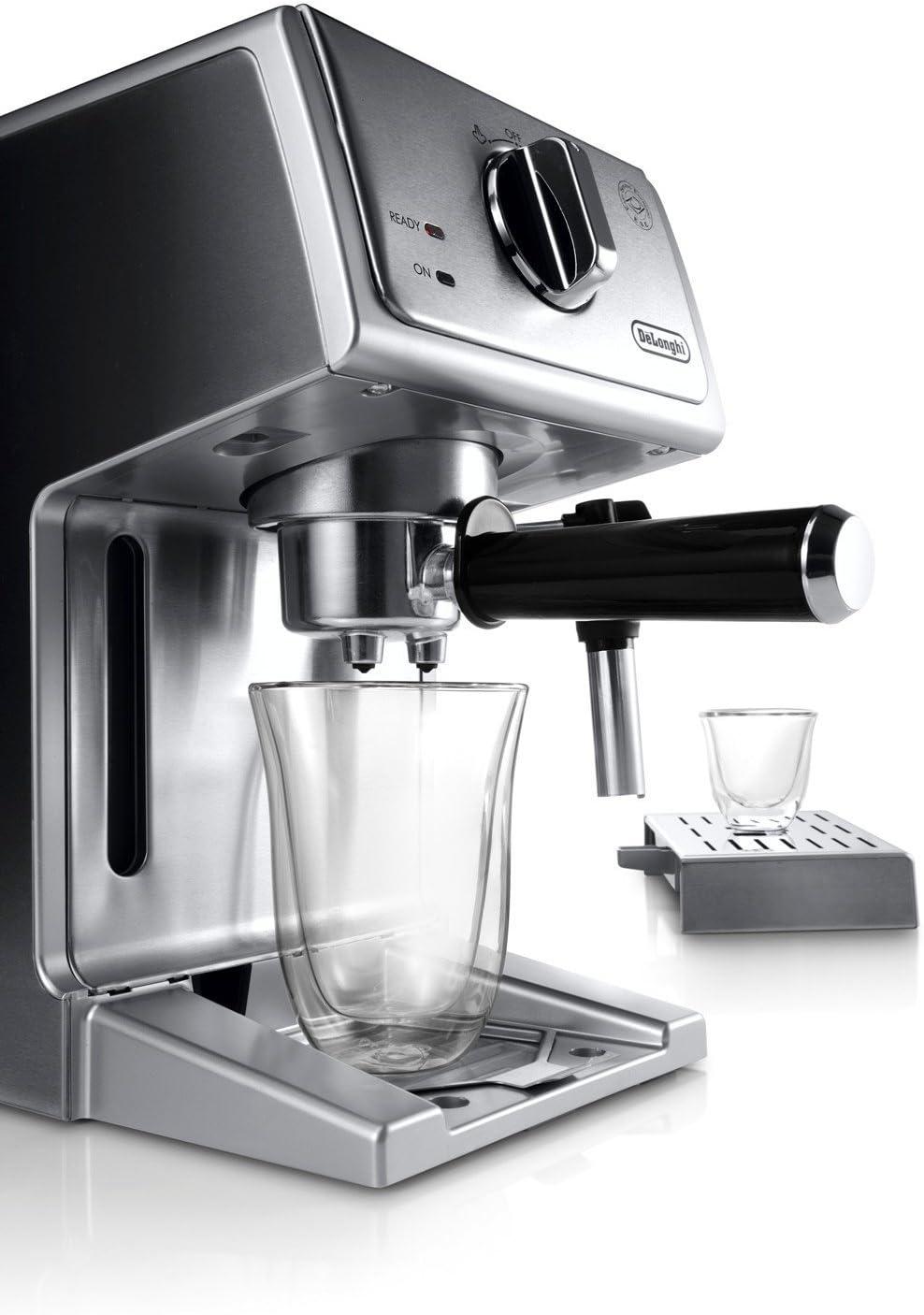 imageDeLonghi 15Bar Pump Espresso Machine with Milk Frother ampamp Temperature Control Compact Home Barista Coffee Maker for Espresso Latte Cappuccino ampamp Iced Coffee Easy to Clean DesignSilverStainless Steel
