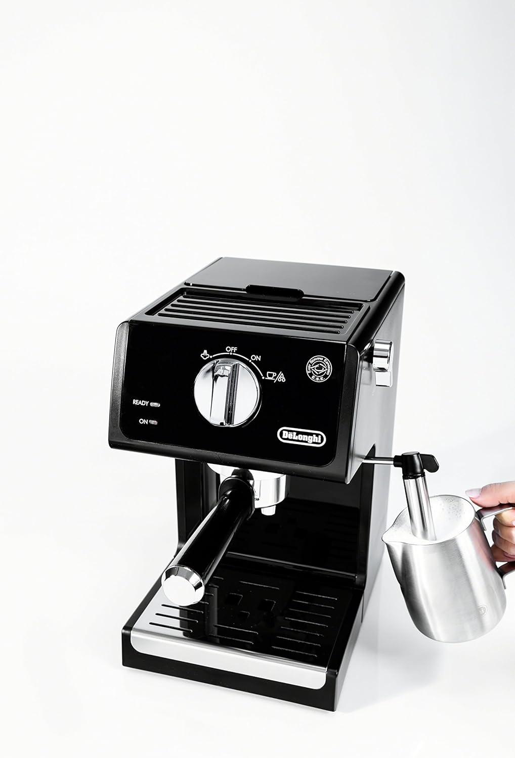imageDeLonghi 15Bar Pump Espresso Machine with Milk Frother ampamp Temperature Control Compact Home Barista Coffee Maker for Espresso Latte Cappuccino ampamp Iced Coffee Easy to Clean DesignBlack