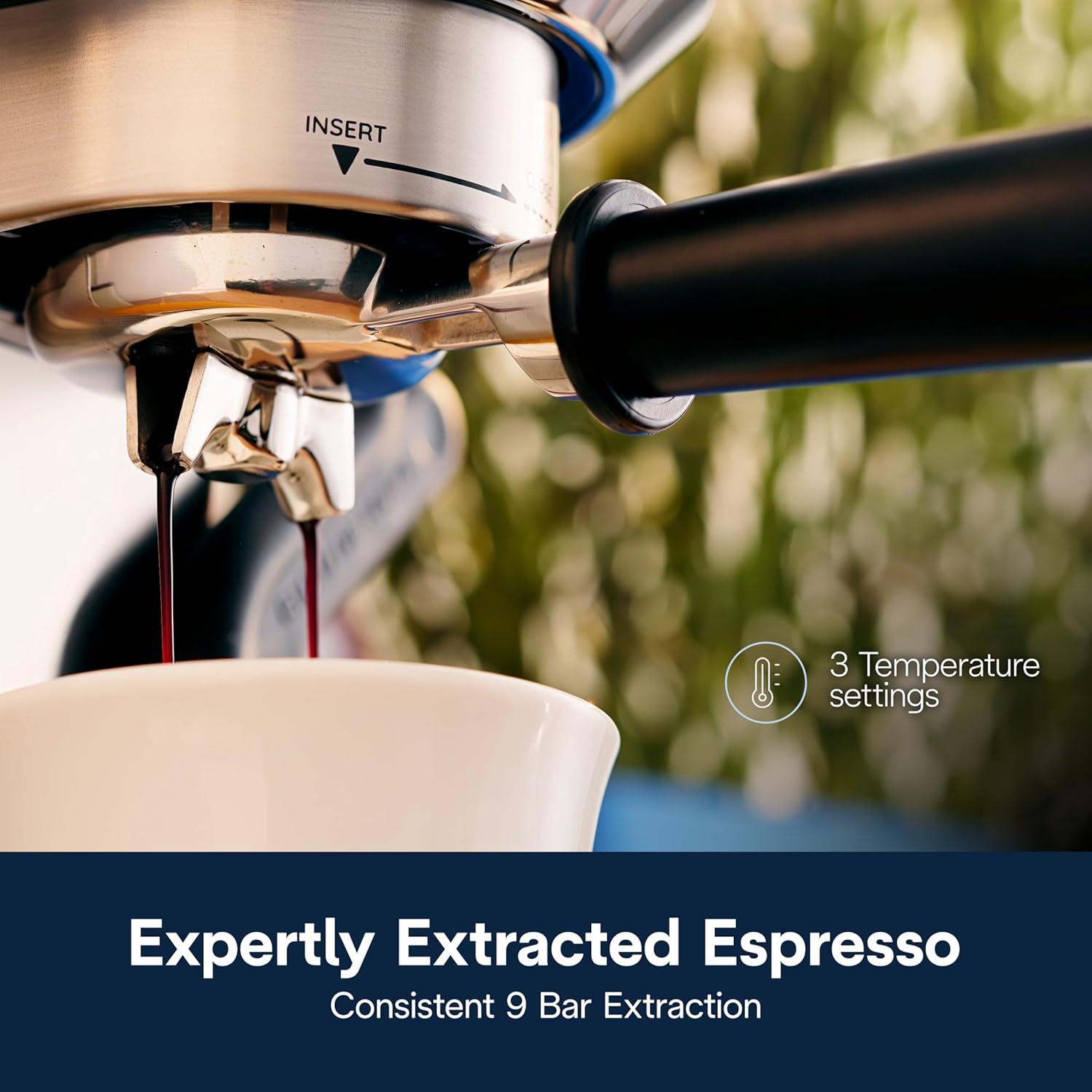 imageDeLonghi Classic Espresso Machine with Milk Frother 15Bar Pump ampamp Temperature Control Barista Coffee Maker Kit for Espresso Latte Cappuccino ampamp IcedAutomatic Milk
