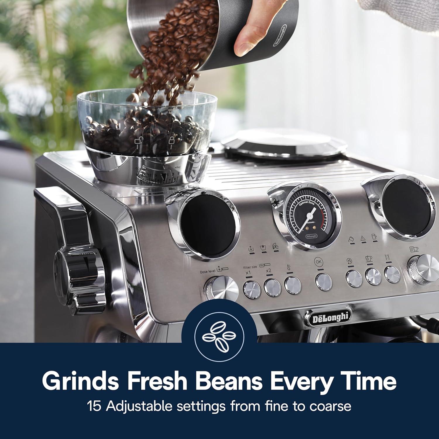imageDeLonghi La Specialista Maestro Espresso Machine with Grinder Auto ampamp Manual Milk Frother BeantoCup Cold Brew Coffee with Cold Extraction Technology Variable Temp ampamp Tamping Tool 8 Drink PresetsMaestro
