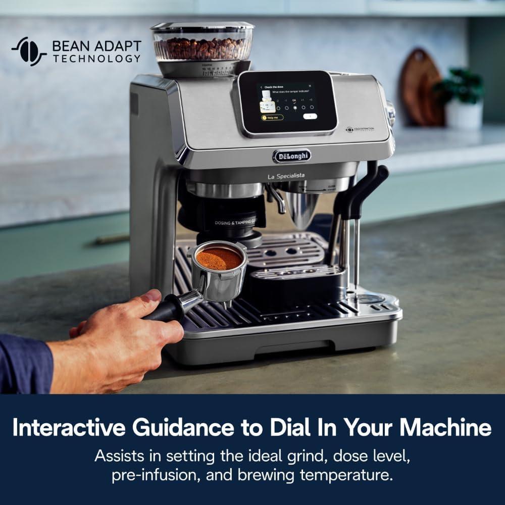 imageDeLonghi La Specialista Touch Espresso Machine with Grinder ampamp Milk Frother Cold Brew ampamp Iced Coffee Maker Burr Grinder 10 Drink Presets Compact Bean to Cup AwardWinning Italian Design