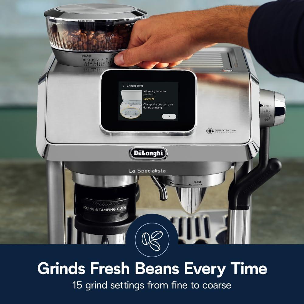 imageDeLonghi La Specialista Touch Espresso Machine with Grinder ampamp Milk Frother Cold Brew ampamp Iced Coffee Maker Burr Grinder 10 Drink Presets Compact Bean to Cup AwardWinning Italian Design