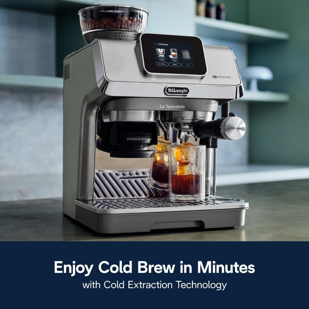 imageDeLonghi La Specialista Touch Espresso Machine with Grinder ampamp Milk Frother Cold Brew ampamp Iced Coffee Maker Burr Grinder 10 Drink Presets Compact Bean to Cup AwardWinning Italian Design