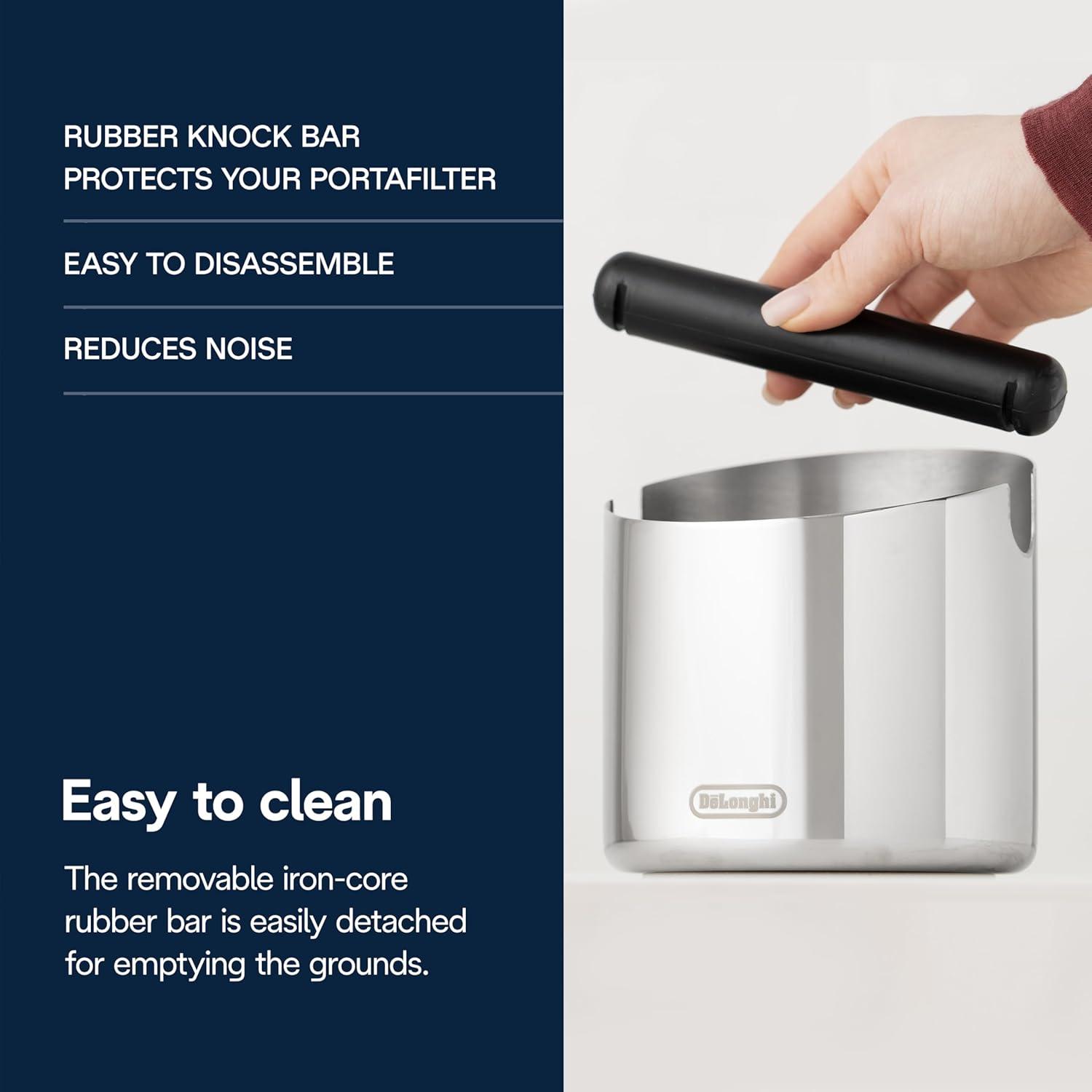 imageDeLonghi Large Easy Clean Knock Box Stainless Steel
