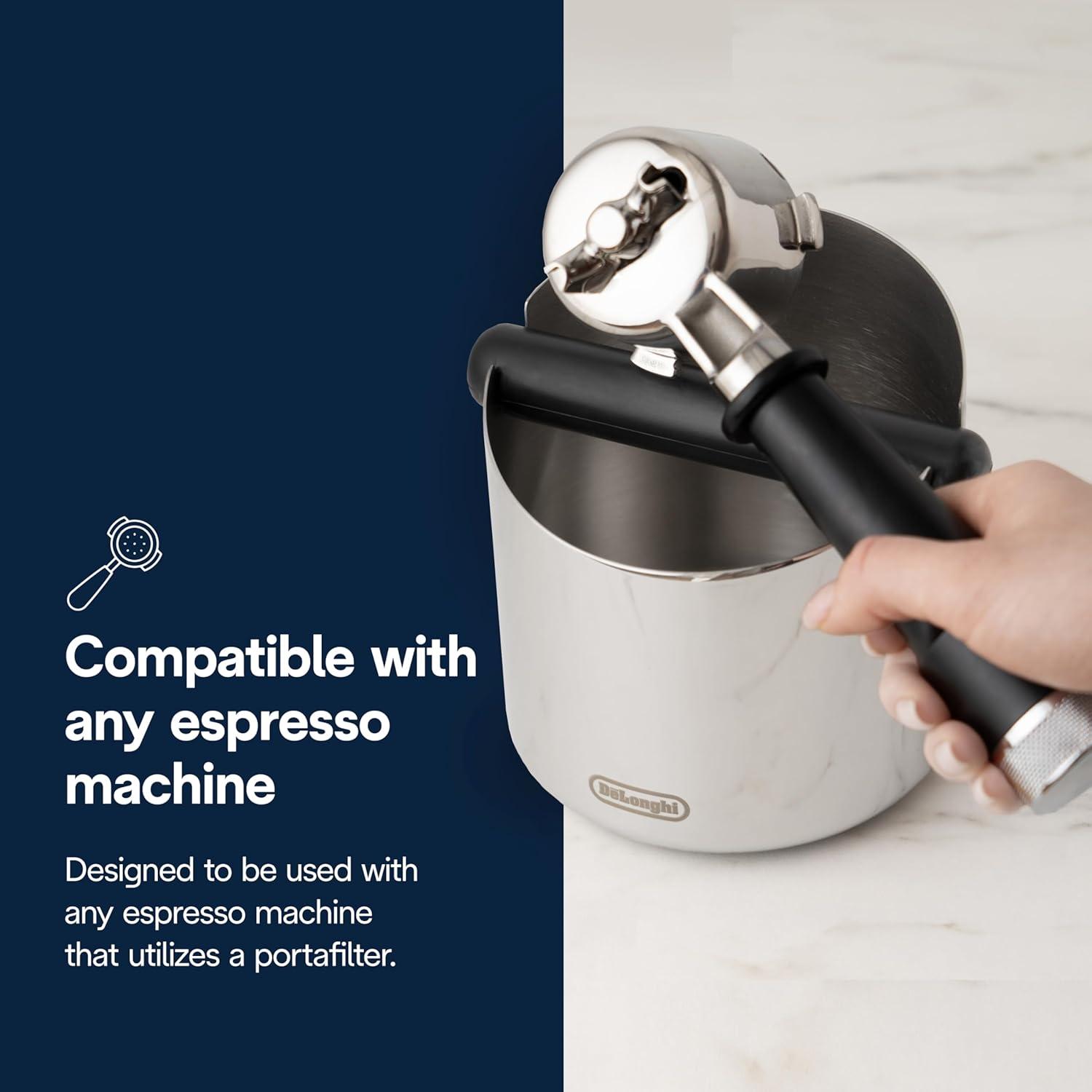 imageDeLonghi Large Easy Clean Knock Box Stainless Steel