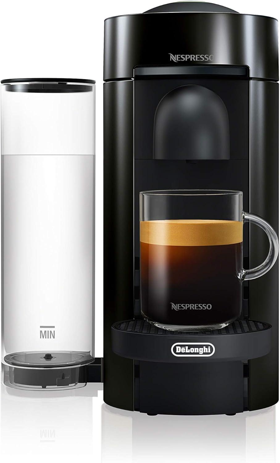 imageNespresso VertuoPlus Coffee and Espresso Machine by DeLonghi with Milk Frother Ink BlackInk Black