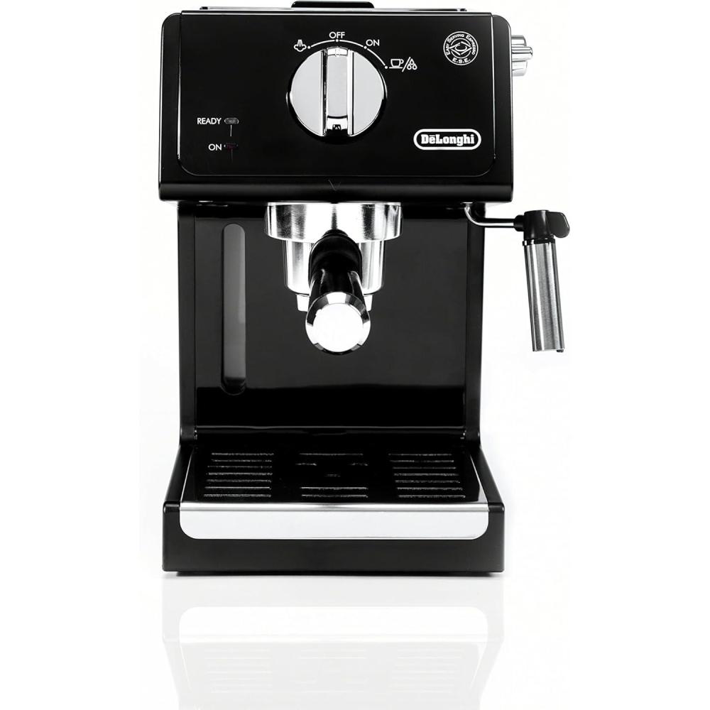 imageDeLonghi 15Bar Pump Espresso Machine with Milk Frother ampamp Temperature Control Compact Home Barista Coffee Maker for Espresso Latte Cappuccino ampamp Iced Coffee Easy to Clean DesignBlack