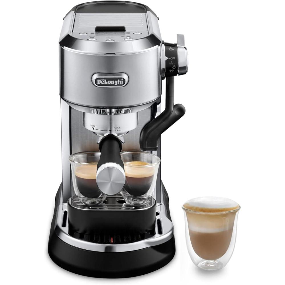 imageDeLonghi Classic Espresso Machine with Milk Frother 15Bar Pump ampamp Temperature Control Barista Coffee Maker Kit for Espresso Latte Cappuccino ampamp IcedAutomatic Milk