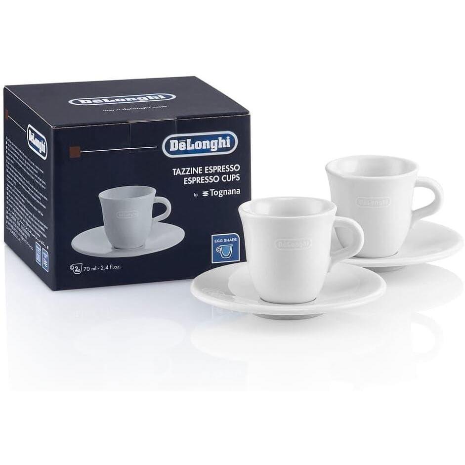 imageDeLonghi DLSC308 Porcelain Espresso Cup ampamp Saucer Set of 270 mlWhite