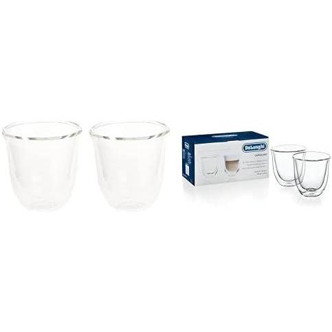 imageDeLonghi DeLonghi Double Walled Thermo Latte Glasses Set of 2 2 Count Pack of 1 Clear 330 milliliters90 milliliters  270 milliliters