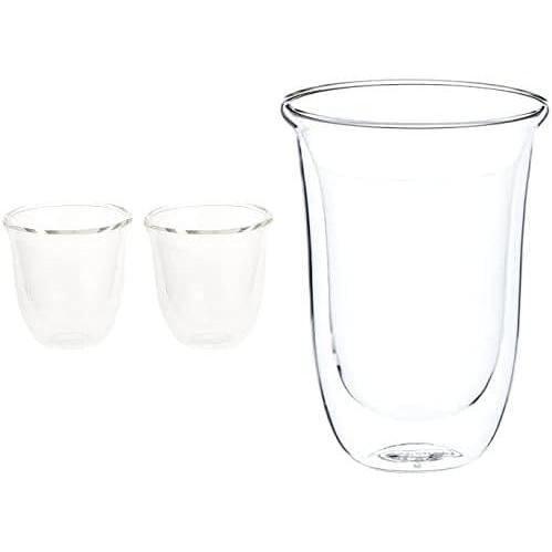imageDeLonghi DeLonghi Double Walled Thermo Latte Glasses Set of 2 2 Count Pack of 1 Clear 330 milliliters90 milliliters  330 milliliters