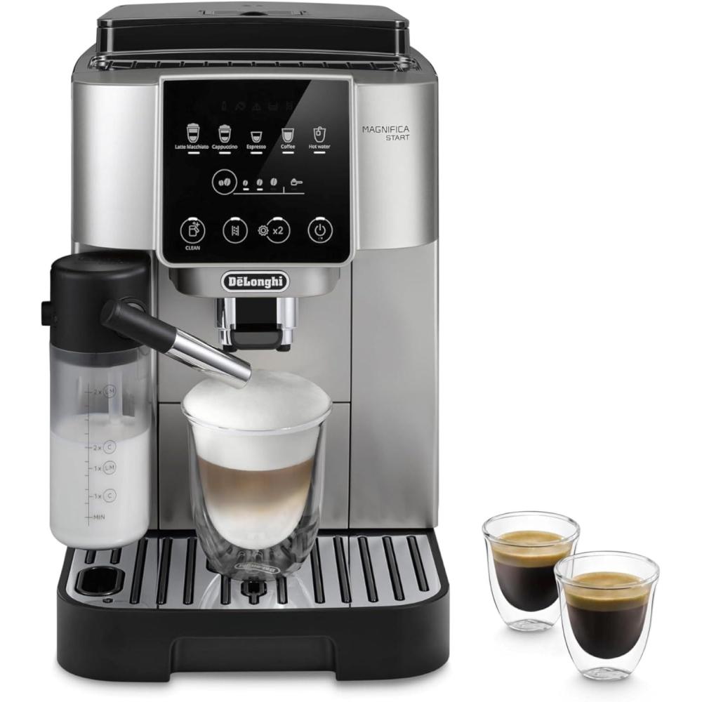 imageDeLonghi Magnifica Evo Automatic Espresso ampamp Coffee Machine with Auto Milk Frother Builtin Grinder ampamp AutoClean Function For Latte Cappuccino Americano Iced Coffee ECAM29084SB SilverStart Silver