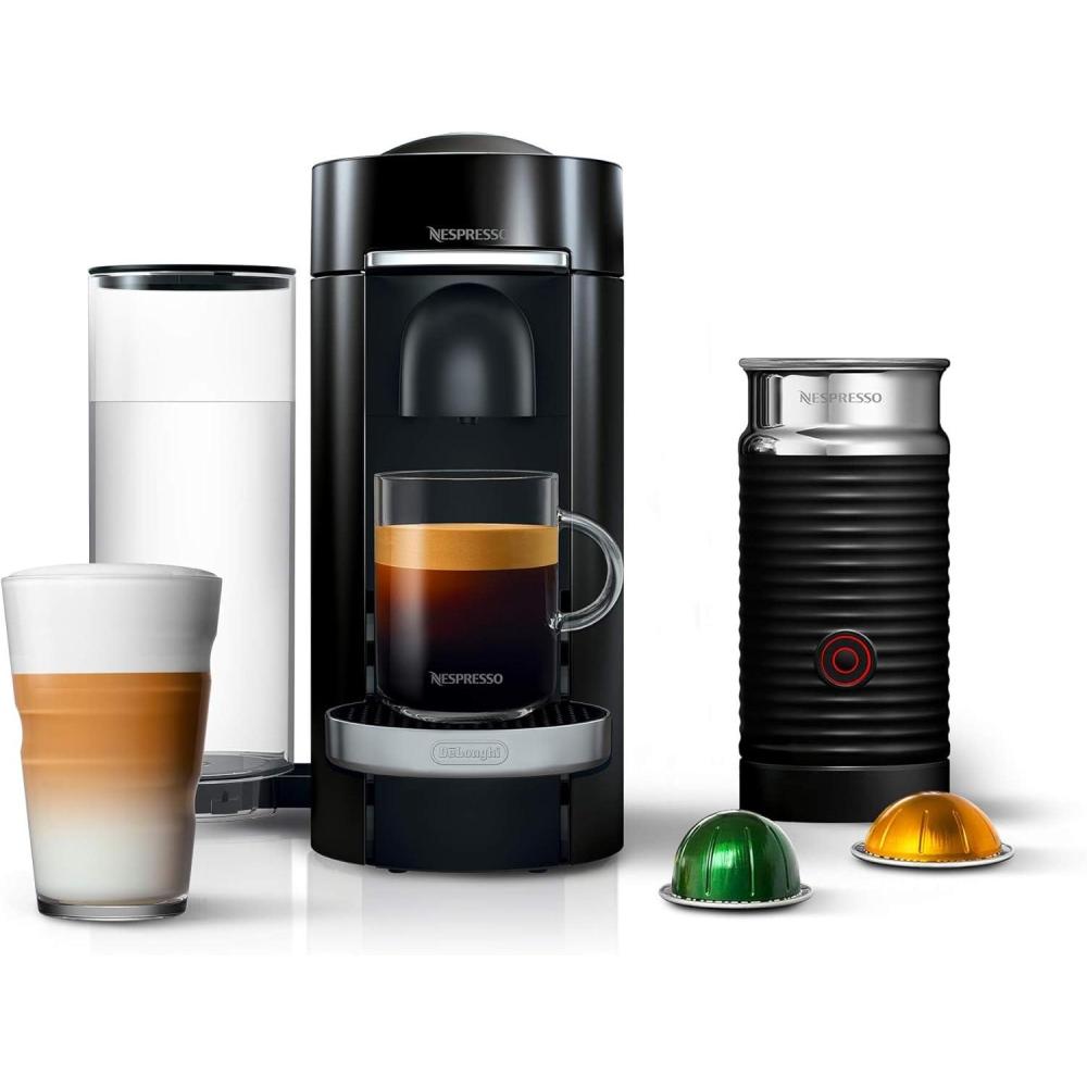 imageNespresso Vertuo Plus Deluxe Coffee and Espresso Maker by DeLonghi Titan with Aeroccino Milk Frother 110 VoltsBlack