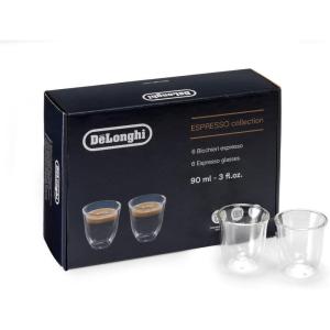 De’Longhi America 5513296651 Essential Collection Double Walled Thermo Espresso Glasses (Set of 6), Clear(5513296651 Essential Espresso Glasses)