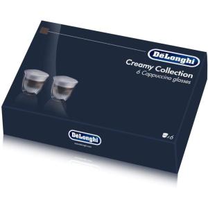 De’Longhi America 5513296651 Essential Collection Double Walled Thermo Espresso Glasses (Set of 6), Clear(5513296661 Creamy Cappuccino Glasses)