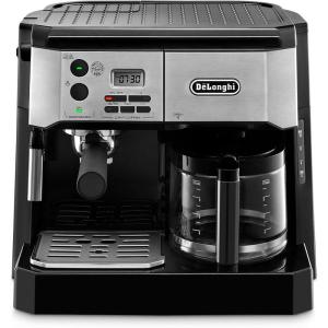De’Longhi BCO430BM All-in-One Combination Maker & Espresso Machine + Advanced Milk Frother for Cappuccino, Latte & Macchiato + Glass Coffee Pot 10-Cup(Silver-Black)