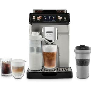 De’Longhi Eletta Explore Espresso Machine with Cold Brew, Hot & Cold Milk Frother – 50+ Recipes, Built in Grinder, User Profiles, Smartphone Compatible with Bean Adapt Technology for Ideal Extraction(with Cold Brew)
