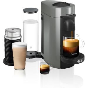 Nespresso VertuoPlus Coffee and Espresso Machine by De’Longhi with Milk Frother, Ink Black(Gray)