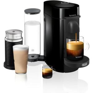 Nespresso VertuoPlus Coffee and Espresso Machine by De’Longhi with Milk Frother, Ink Black(Ink Black)