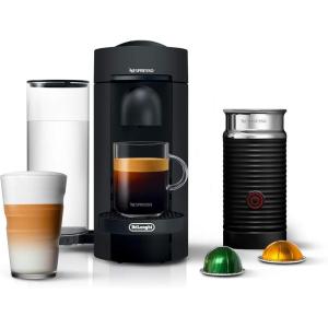Nespresso VertuoPlus Coffee and Espresso Machine by De’Longhi with Milk Frother, Ink Black(Matte Black)