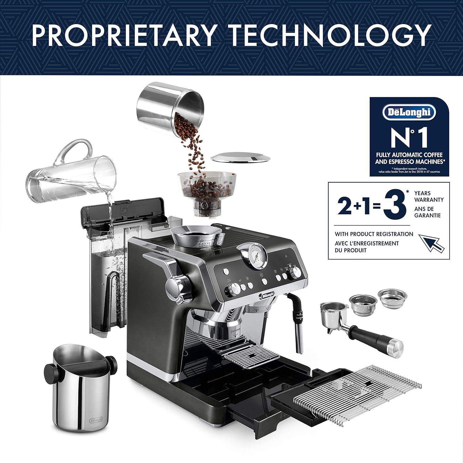 imageDeLonghi La Specialista Espresso Machine with Sensor Grinder Dual Heating System Advanced Latte System ampamp Hot Water Spout for Americano Coffee or Tea Stainless Steel EC9335M 13 litersBlack